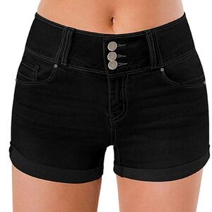 Rosewear High Rise Stretchy Cuffed Denim Shorts Size Medium (6-8)